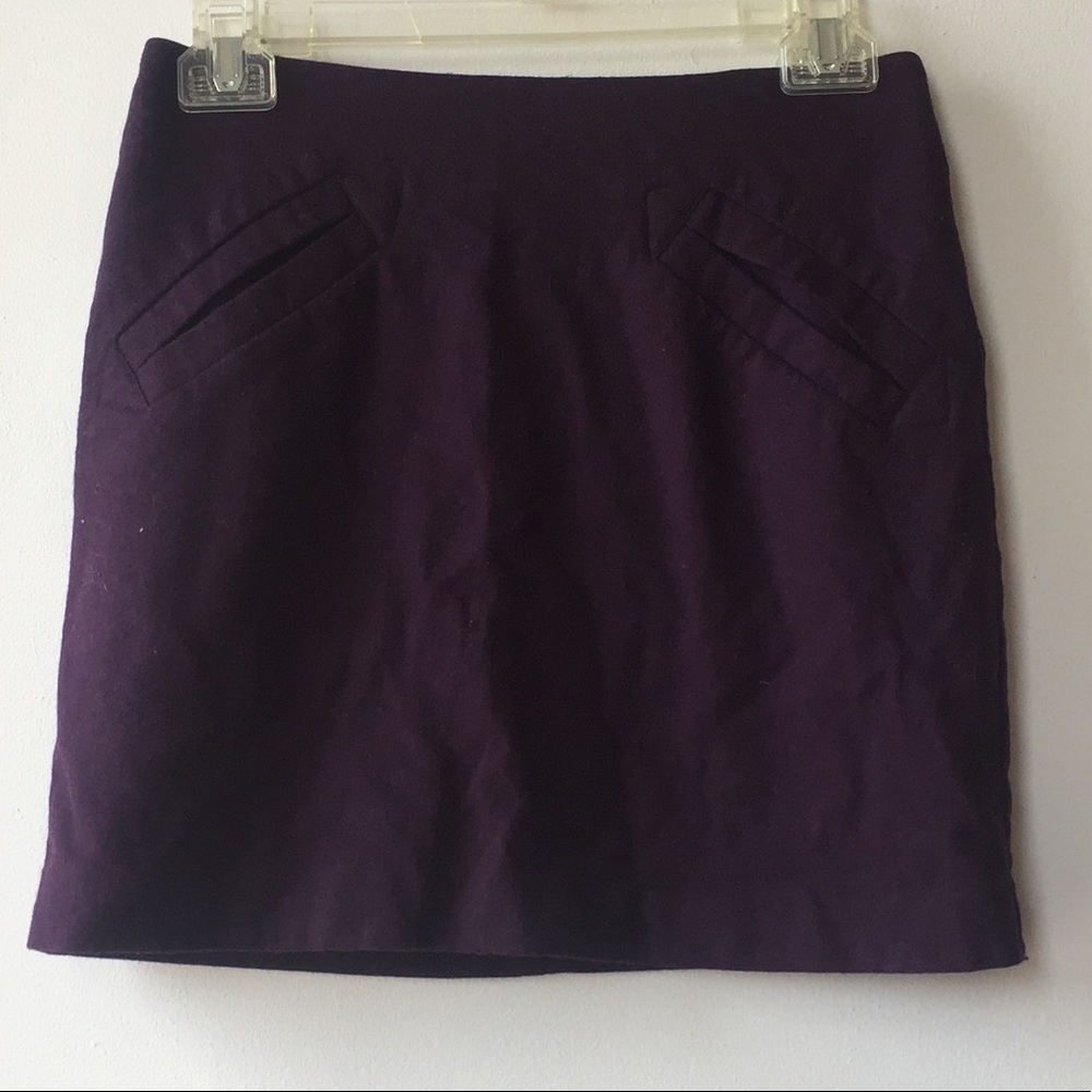 H&M wool mini skirt, size 4, purple